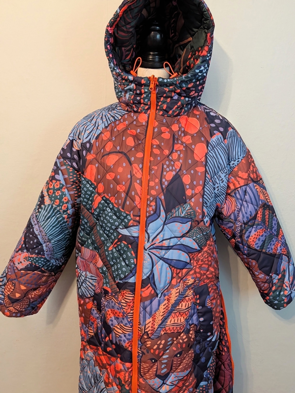 Farm Rio Reversable Hooded Parachute Coat in Multicolor - Picture 5 of 8